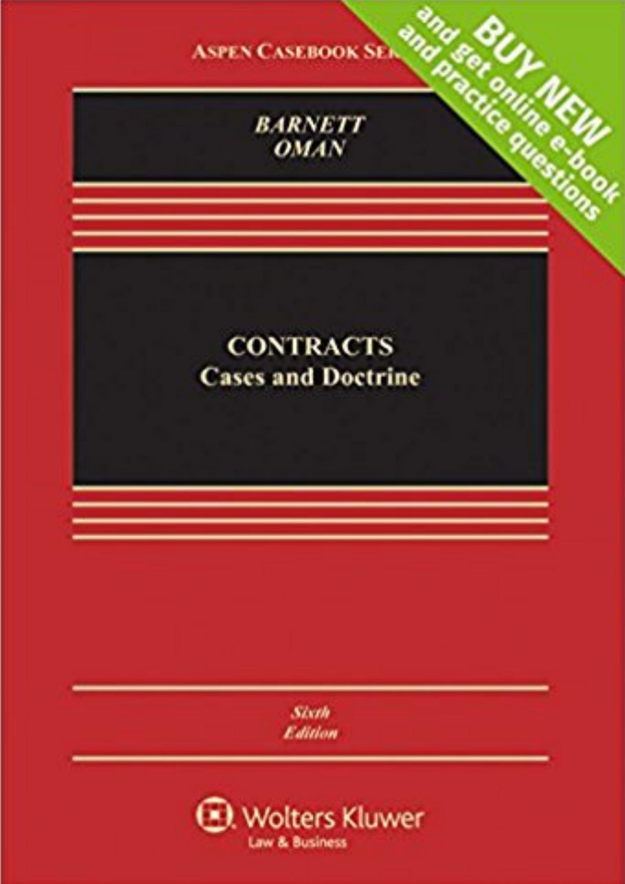 Contracts Cases and Doctrine 6th Edition (Aspen Casebook Series).jpg