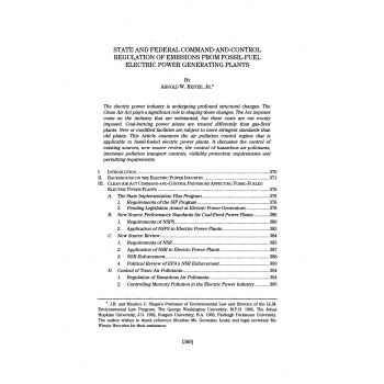 STATE AND FEDERAL COMMAND-AND-CONTROL REGULATION OF EMISSIONS FROM