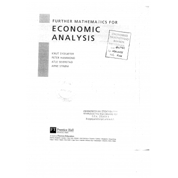 Further Mathematics for Economic Analysis