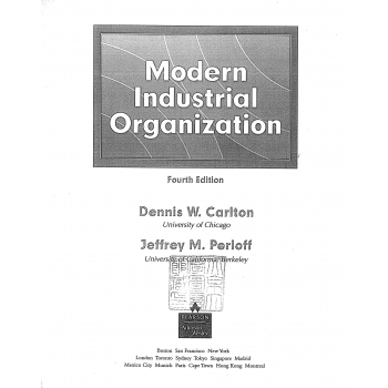 Modern Industrial Organization 4th Edition