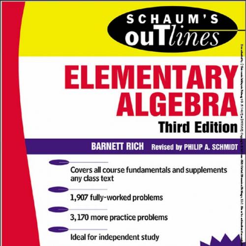 Schaums Outline of Elementary Algebra