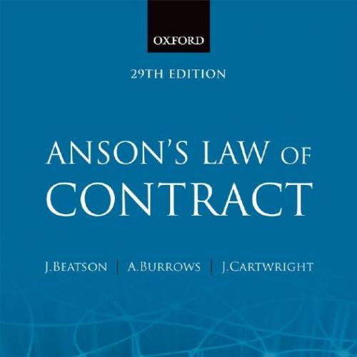 Anson's Law of Contract,29th Edition - Wei Zhi