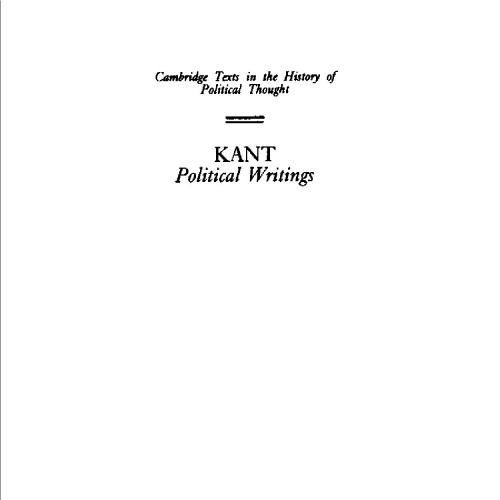 Kant_ Political Writings (Cambridge Texts in the History of Political Thought) 2nd