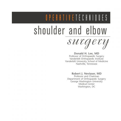 Operative Techniques Shoulder and Elbow Surgery