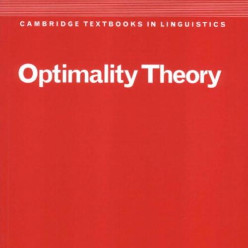 Optimality Theory by Kager, Rene - Wei Zhi