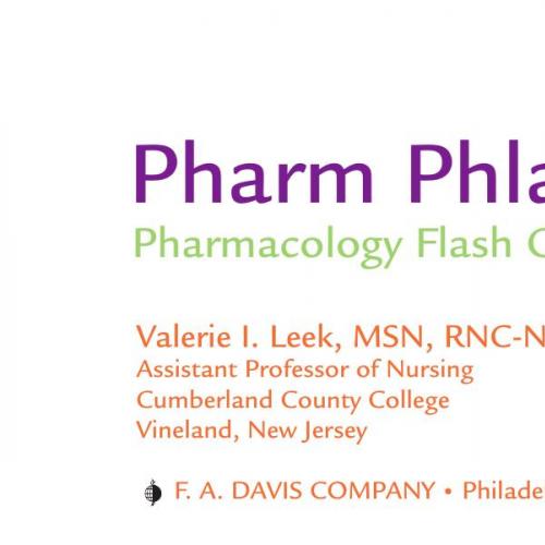 Pharm Phlash Pharmacology Flash Cards