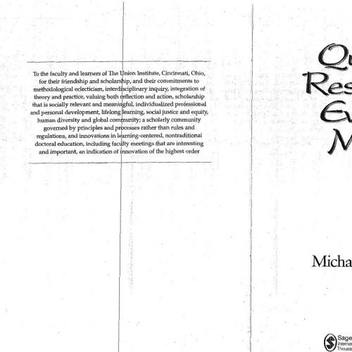 Qualitative Research & Evaluation Methods 3rd Edition