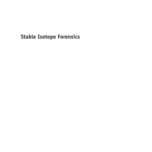 Stable Isotope Forensics 2nd Edition