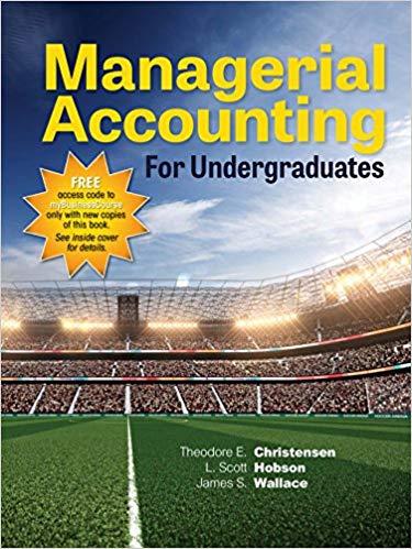 Managerial Accounting for Undergraduates [Hobson, Wallace Christensen]