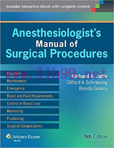 (PDF)Anesthesiologist’s Manual of Surgical Procedures 5th Edition
