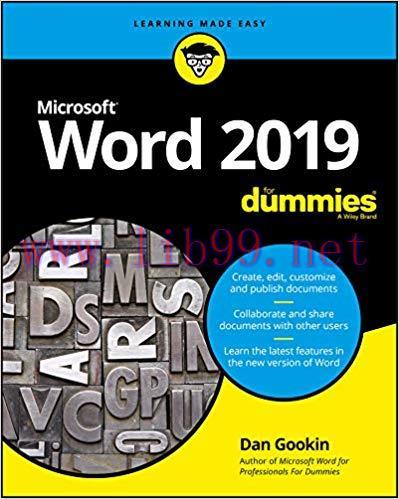 Word 2019 For Dummies 1st Edition,