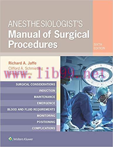 (PDF)Anesthesiologist’s Manual of Surgical Procedures 6th Edition