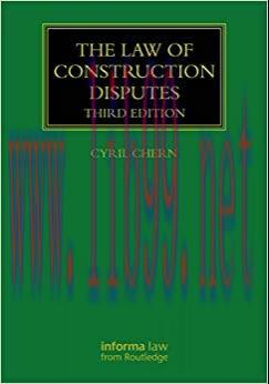 (PDF)The Law of Construction Disputes (Construction Practice Series)