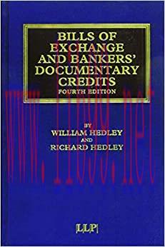 (PDF)Bills of Exchange and Bankers’ Documentary Credits (Maritime and Transport Law Library)