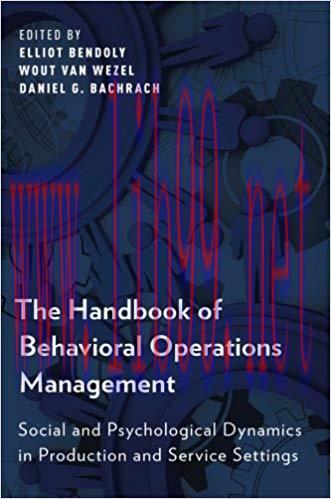 [PDF]The Handbook of Behavioral Operations Management