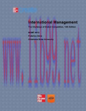 [PDF]International Management: The Challenge of Global Competition, 13th Edition [9781121781689 MGMT 4613]