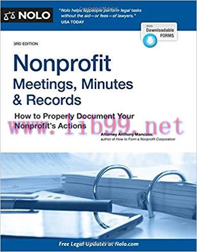 [PDF]Nonprofit Meetings, Minutes & Records