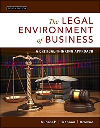 [PDF]The Legal Environment of Business, 8e [Nancy K. Kubasek]