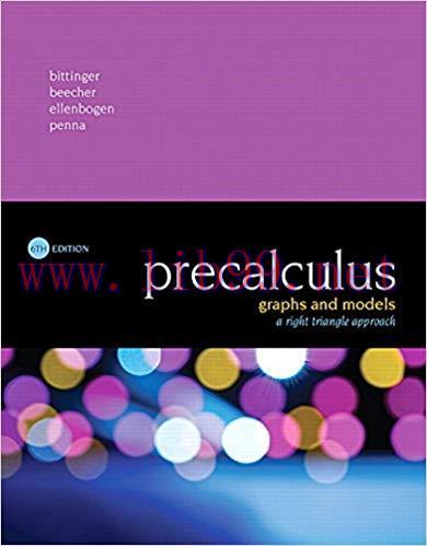 [PDF]Precalculus: Graphs and Models, 6th Edition [Marvin L. Bittinger]