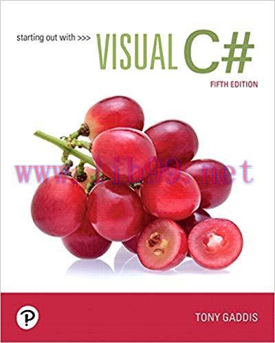 [EPUB]Starting out with Visual C#, 5th Edition [Tony Gaddis]