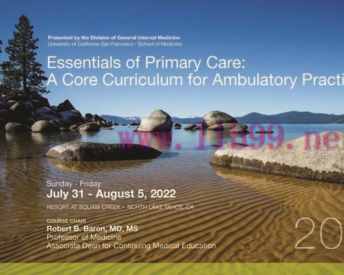 [AME]UCSF CME Essentials of Primary Care: A Core Curriculum for Ambulatory Practice 2022 (CME VIDEOS) 