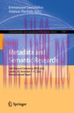 [PDF]Metadata and Semantic Research: 16th Research Conference, MTSR 2022, London, UK, November 7–11, 2022, Revised Selected Papers