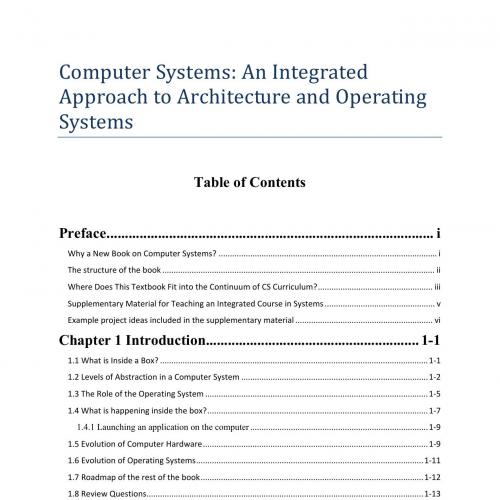 Computer Systems An Integrated Approach to Architecture and Operating Systems by William D. Leahy Jr