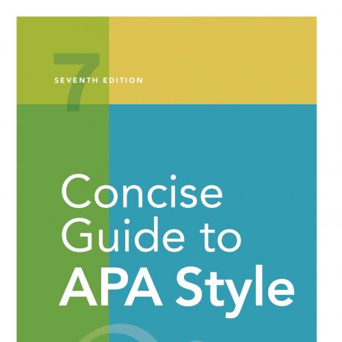 Concise Guide to APA Style 7th Edition By American 120Yuan