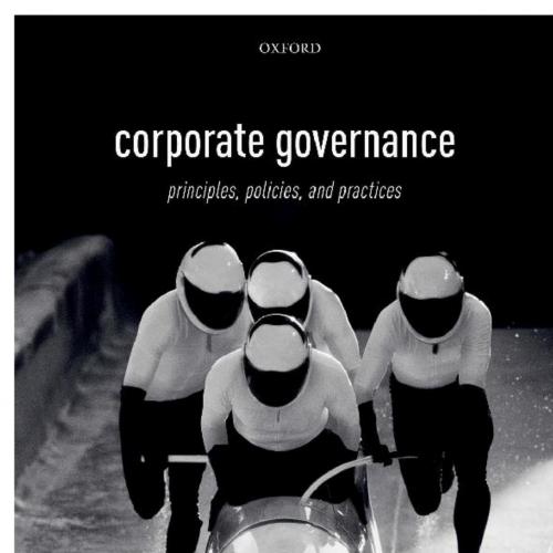 Corporate Governance Principles, Policies, and Practices 4e 4th Edition - Vitalsource Download