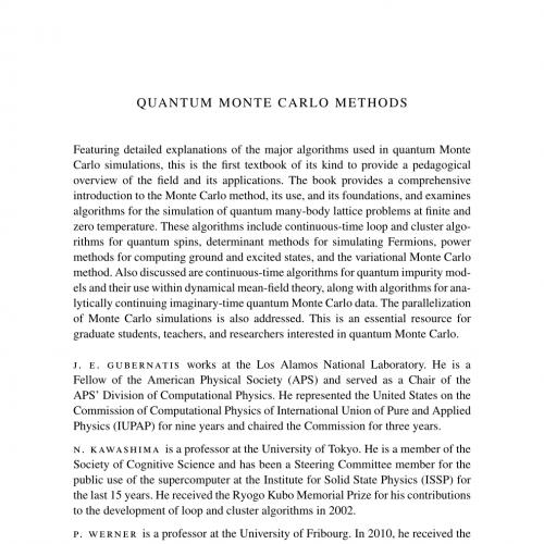 quantum monte carlo methods - algorithms for lattice models