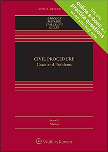 [Original PDF][Ebook]Civil Procedure: Cases and Problems (Aspen Casebook) 7th Edition