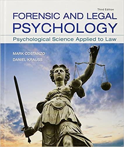 [PDF]Forensic and Legal Psychology Psychological Science Applied to Law , 3nd Edition PDF+Kindle