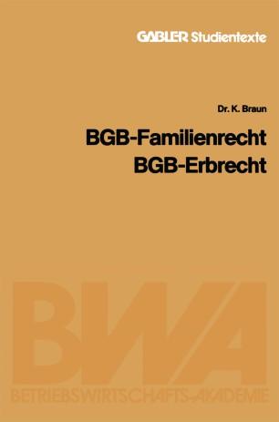 BGB — Familienrecht, BGB — Erbrecht
