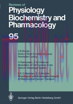 Reviews of Physiology, Biochemistry and Pharmacology, Volume 95